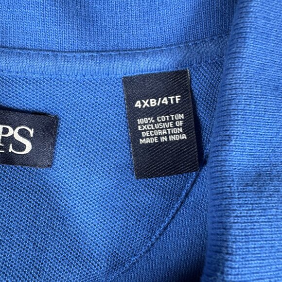 Chaps 4XB Big & Tall Polo Shirt Men’s Blue Cotton Classic Fit - Picture 3 of 10